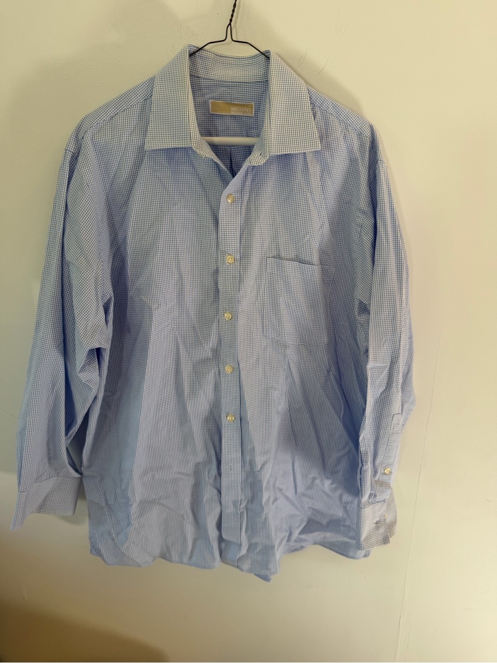 MICHAEL Michael Kors Light Blue Checked Dress Shirt